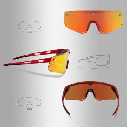 Orange Magnetic Frameless Lens Polarized Cycling Glasses