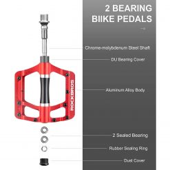 Red Aluminum Bicycle Pedals