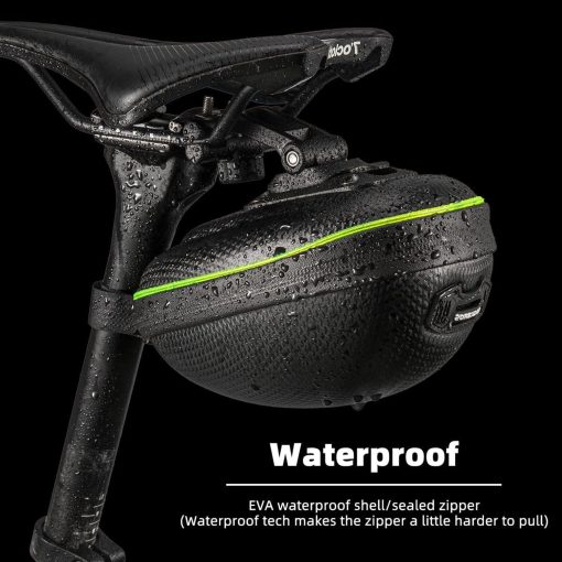 RockBros Hard Shell Bike Saddle Bag: Waterproof with LED Light RockBros