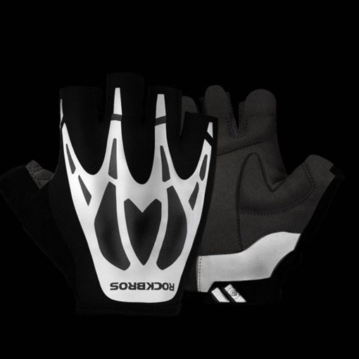 RockBros Half-Finger Cycling Gloves: Reflective Shock-Absorbing RockBros