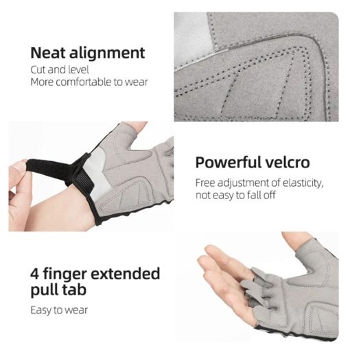 RockBros Half-Finger Cycling Gloves: Reflective Shock-Absorbing RockBros