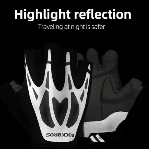 RockBros Half-Finger Cycling Gloves: Reflective Shock-Absorbing RockBros